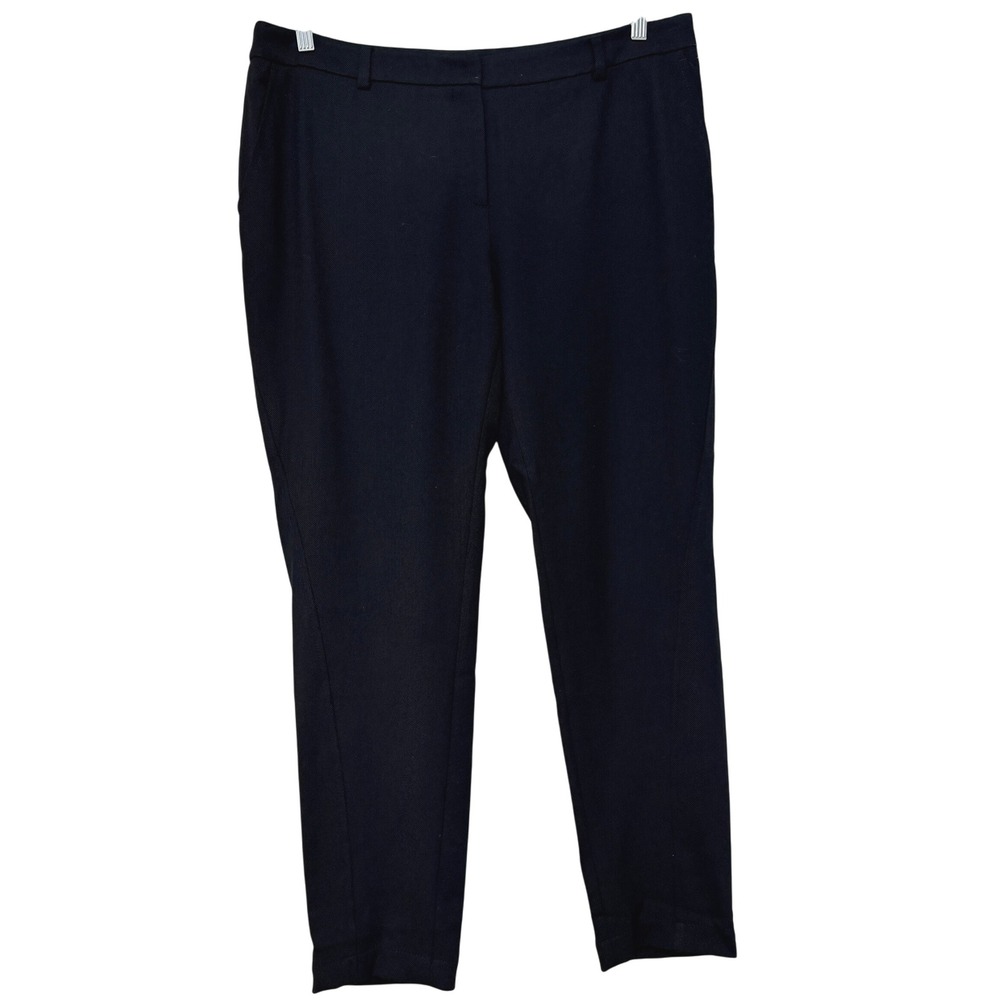 Akris Punto Trousers Dress Pants Womens 12 Black Wool Blend‎ Office Workwear